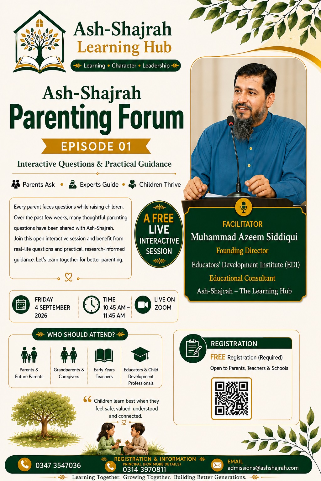 Ash-Shajrah Parenting Forum – Episode 01